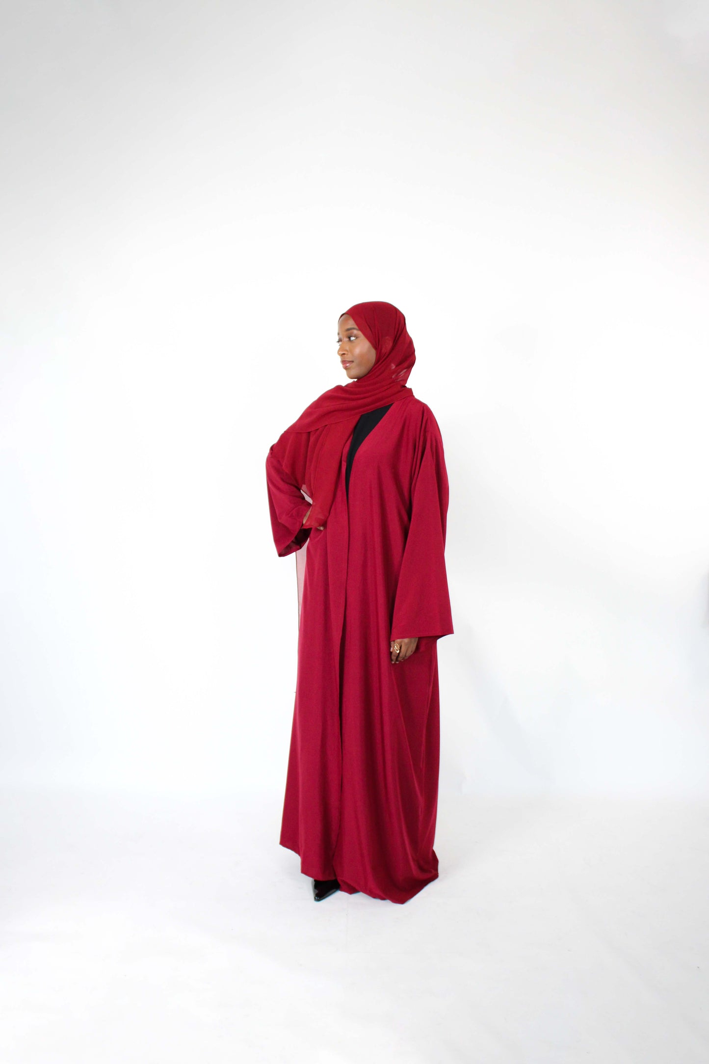 Burgundy Red Abaya