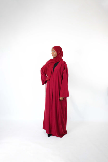 Burgundy Red Abaya