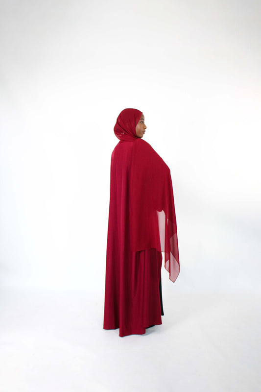 Burgundy Red Abaya